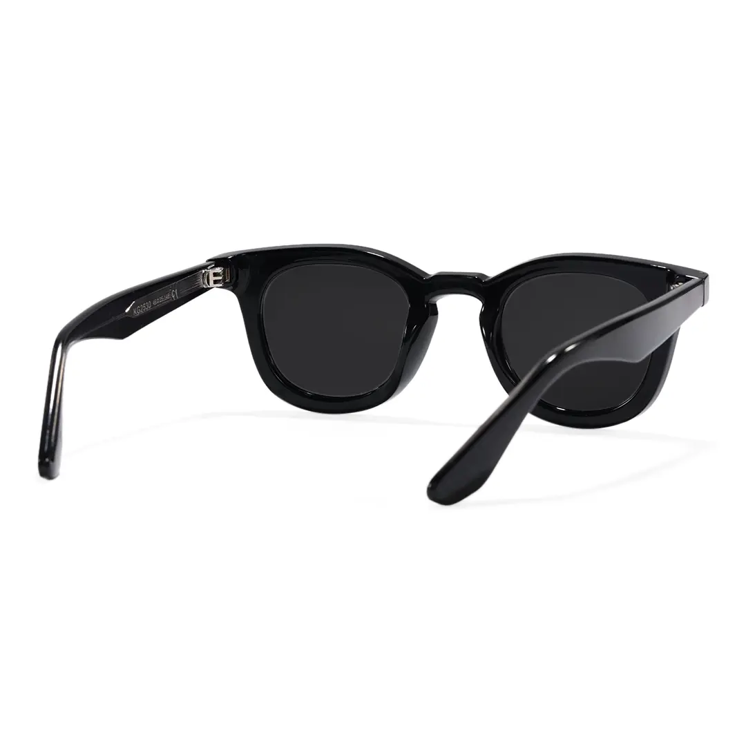 Back view of Ashlyn round tr90 sunglasses RR0122604 in black