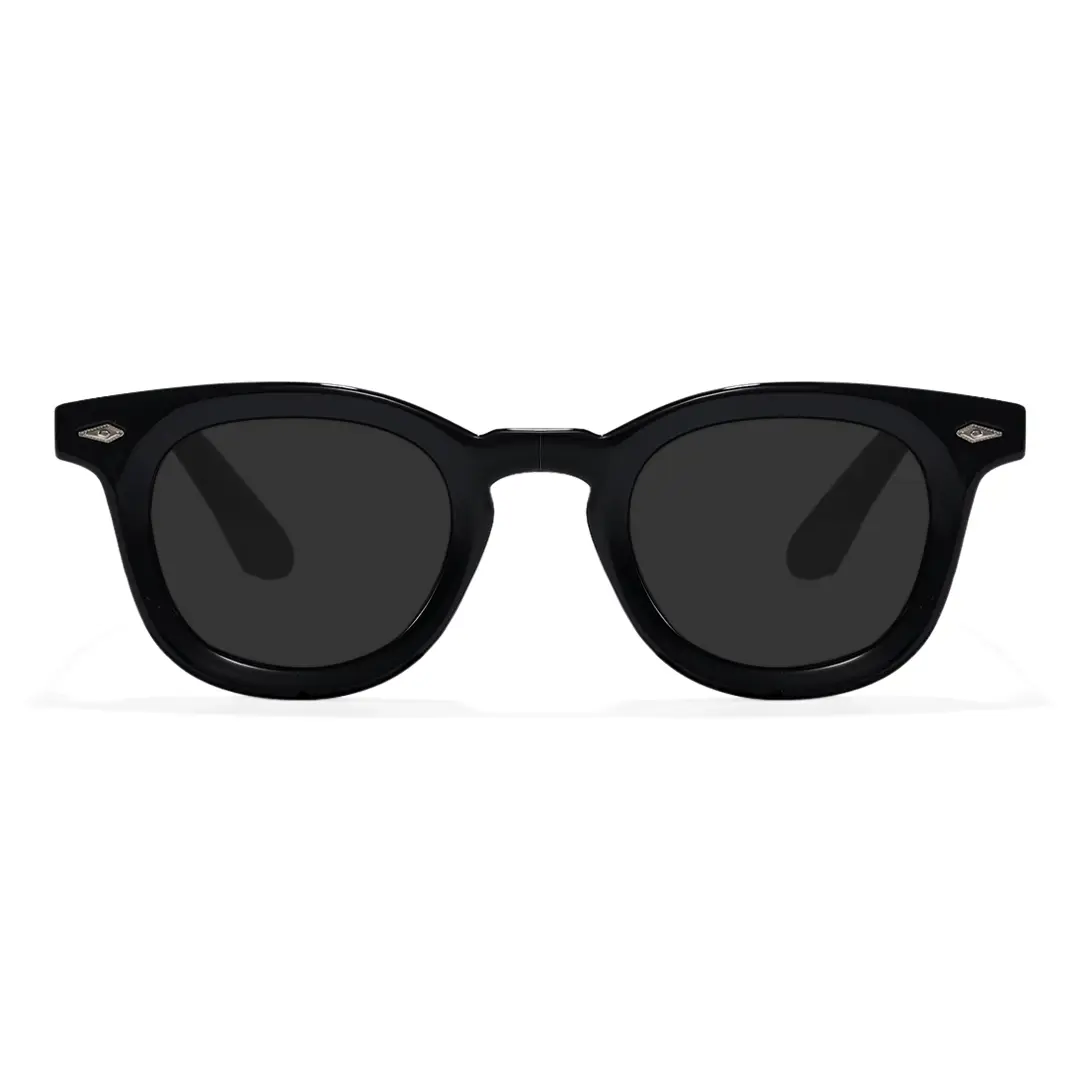 Front view of Ashlyn round tr90 sunglasses RR0122604 in black