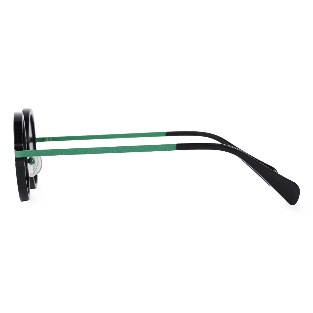 Side view of Bil vintage round tr90 sunglasses RR0192302 in army green
