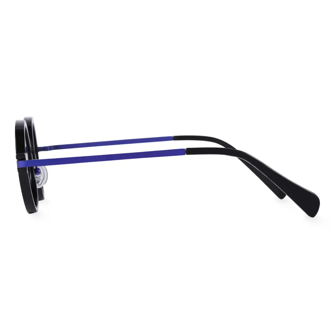 Side view of Bil vintage round tr90 sunglasses RR0192302 in blue
