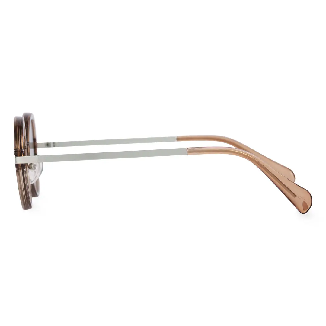 Side view of Bil vintage round tr90 sunglasses RR0192302 in brown