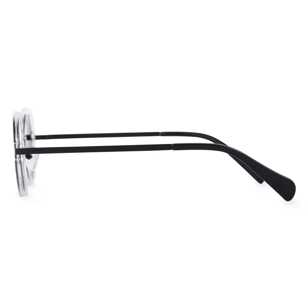 Side view of Bil vintage round tr90 sunglasses RR0192302 in clear