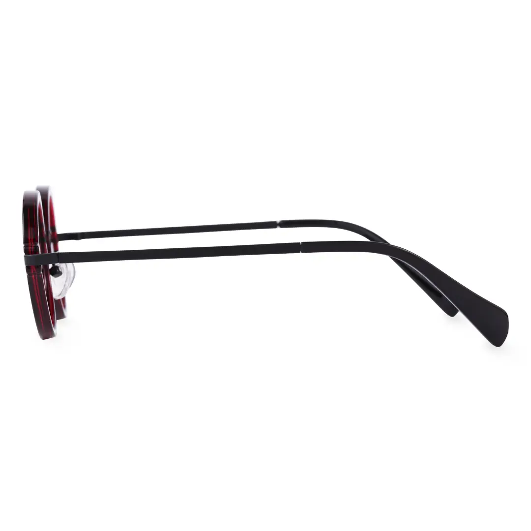 Side view of Bil vintage round tr90 sunglasses RR0192302 in red