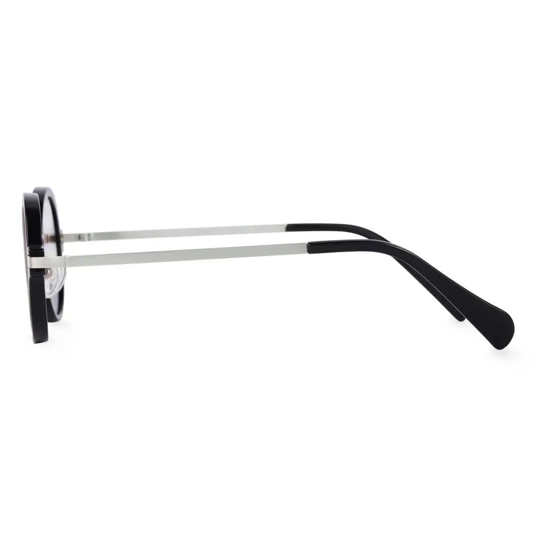 Side view of Bil vintage round tr90 sunglasses RR0192302 in silver