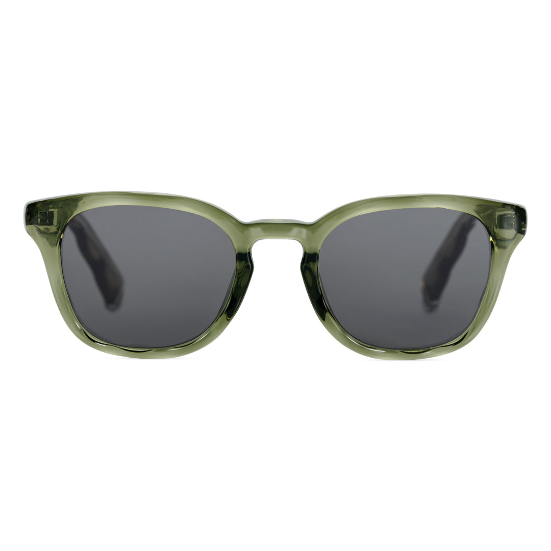 Front view of Avery square pc sunglasses SP0032404 in army green