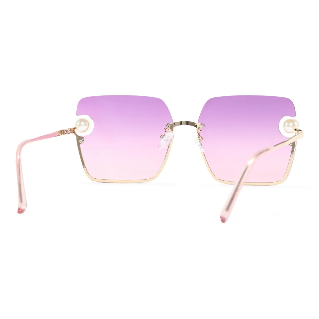 Back view of Zanna square pc sunglasses SP0052505 in purple
