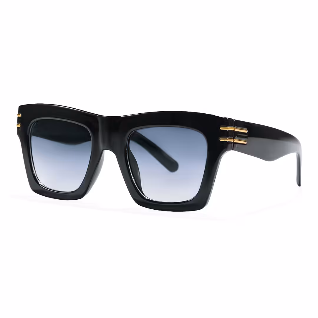 Angle view of Brixt square pc sunglasses in black. SPU: SP0052605