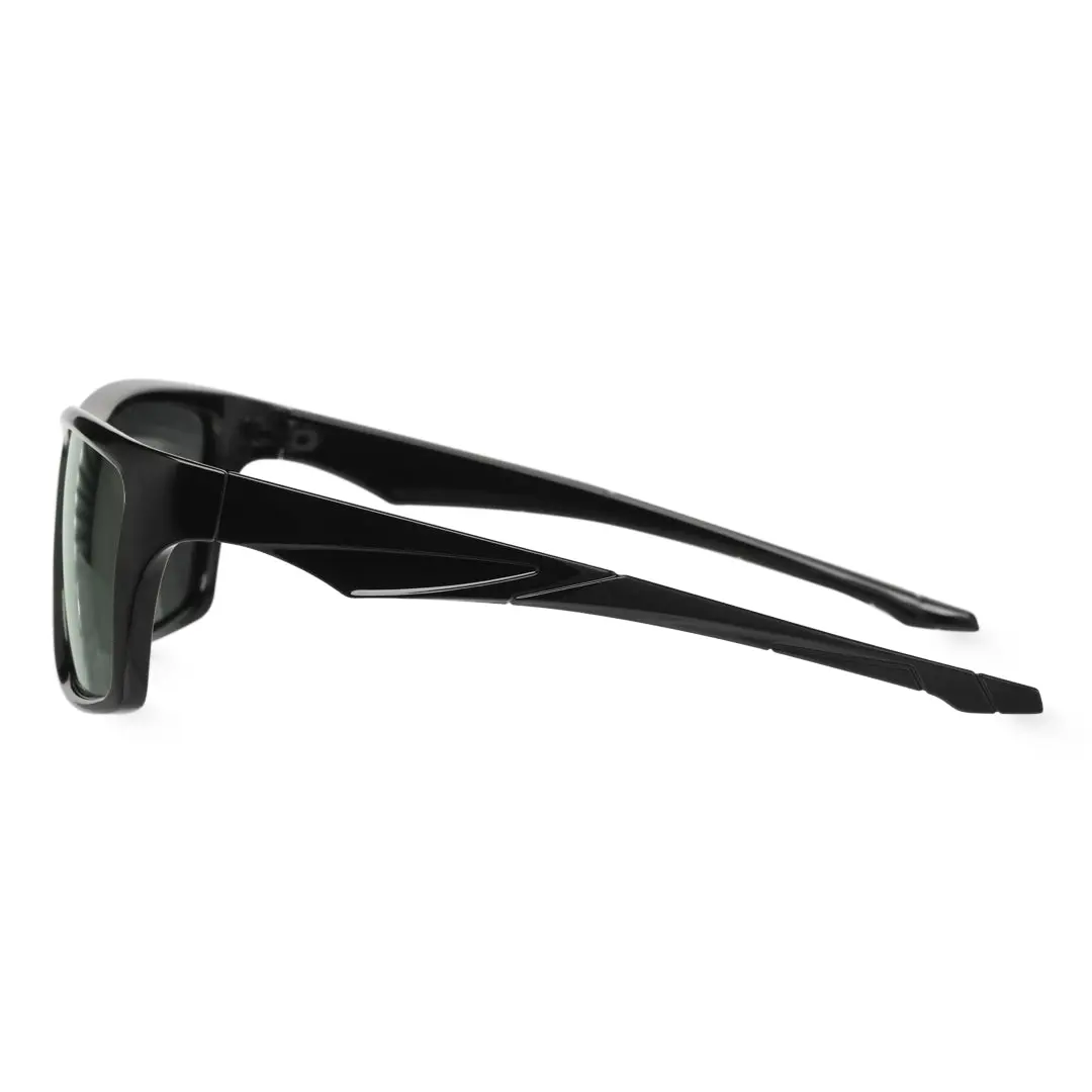Side view of Kieran square pc sunglasses SP0102410 in black