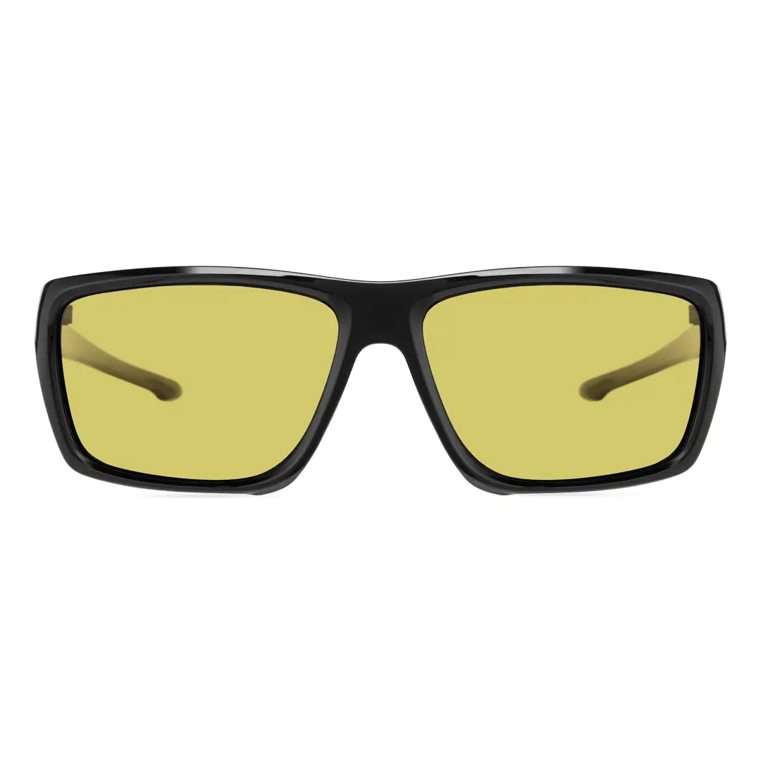 Front view of Kieran square pc sunglasses SP0102410 in brown