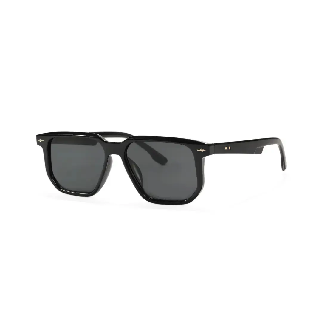 Angle view of Lior square pc sunglasses SP0142506 in black