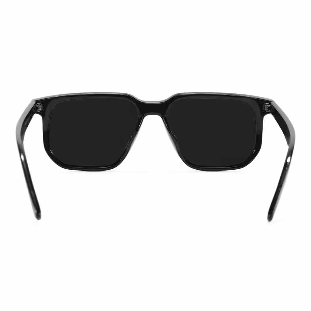 Back view of Lior square pc sunglasses SP0142506 in black