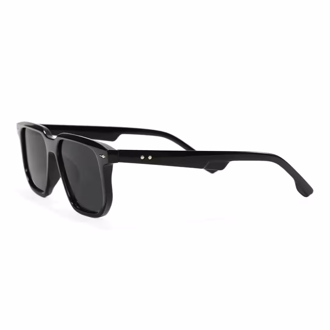 Side view of Lior square pc sunglasses SP0142506 in black