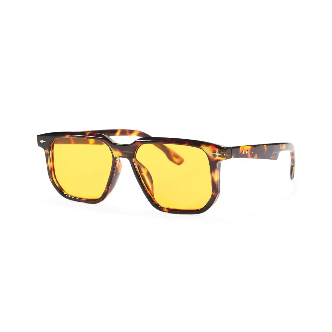 Angle view of Lior square pc sunglasses SP0142506 in tortoise