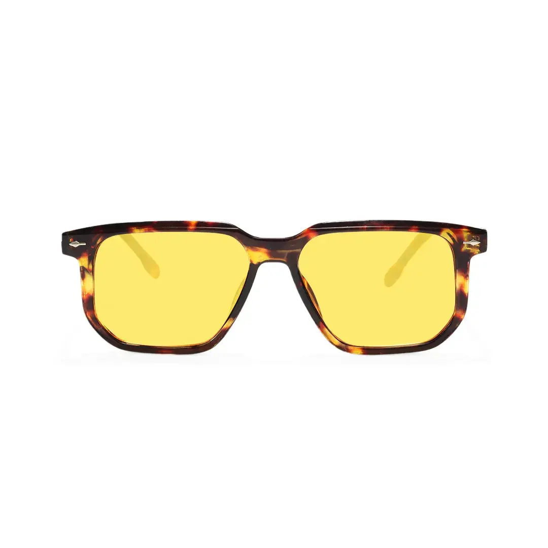 Front view of Lior square pc sunglasses SP0142506 in tortoise