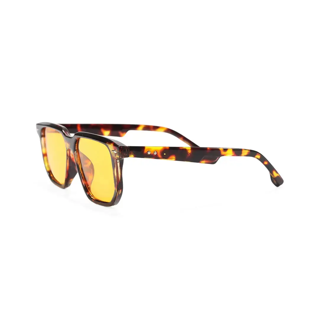 Side view of Lior square pc sunglasses SP0142506 in tortoise