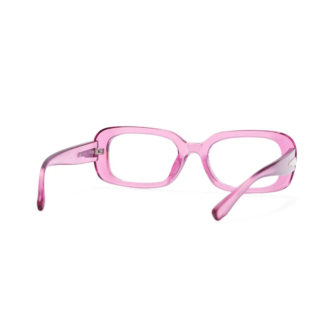 Back view of Sandra rectangle pc sunglasses SP0182507 in pink