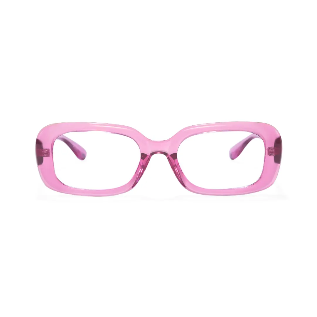Front view of Sandra rectangle pc sunglasses SP0182507 in pink