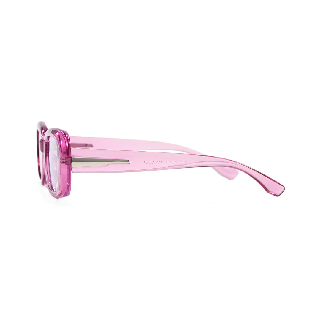 Side view of Sandra rectangle pc sunglasses SP0182507 in pink