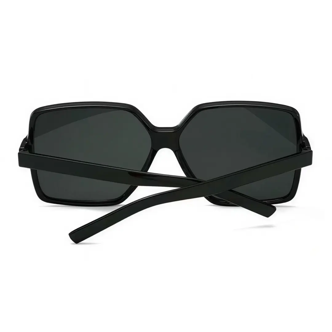 Back folded view of Katya square pc sunglasses SP0212410 in black