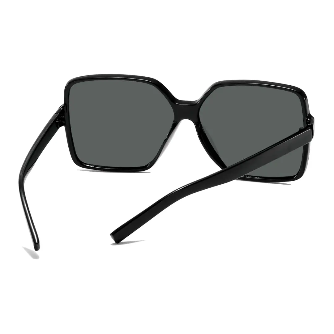 Back view of Katya fashion square pc sunglasses in black. SPU: SP0212410