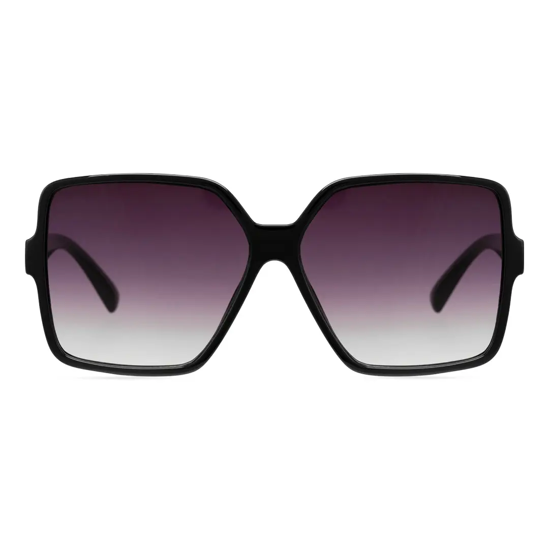 Front view of Katya fashion square pc sunglasses SP0212410 in light purple