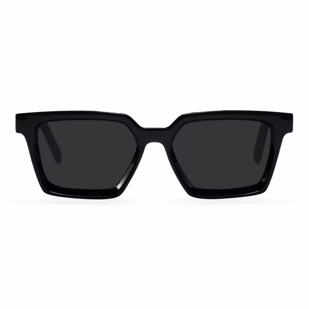 Front view of Theron square pc sunglasses SP0212603 in black