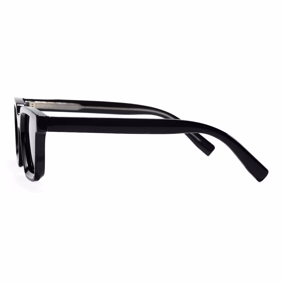 Side view of Theron square pc sunglasses in black. SPU: SP0212603