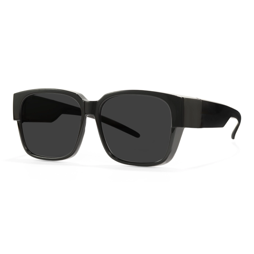 Angle view of Edward square tr90 sunglasses SR0032406 in black