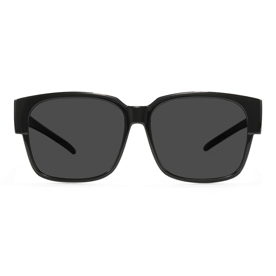 Front view of Edward square tr90 sunglasses SR0032406 in black
