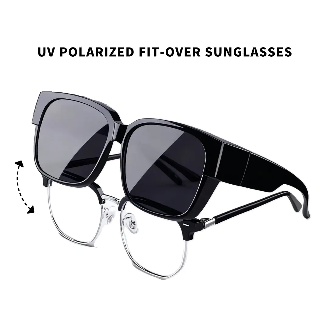 Set view of Edward square tr90 UV polarized fit-over sunglasses SR0032406 in black