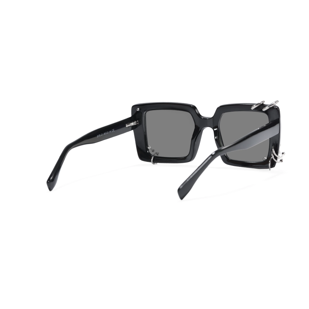 Back view of Corin square tr90 handcrafted polarized sunglasses SR0052509 in black