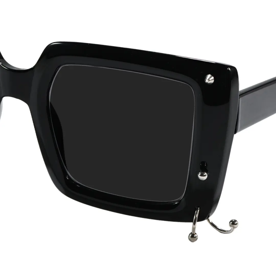 Frame detail view of Corin square tr90 handcrafted polarized sunglasses SR0052509 in black