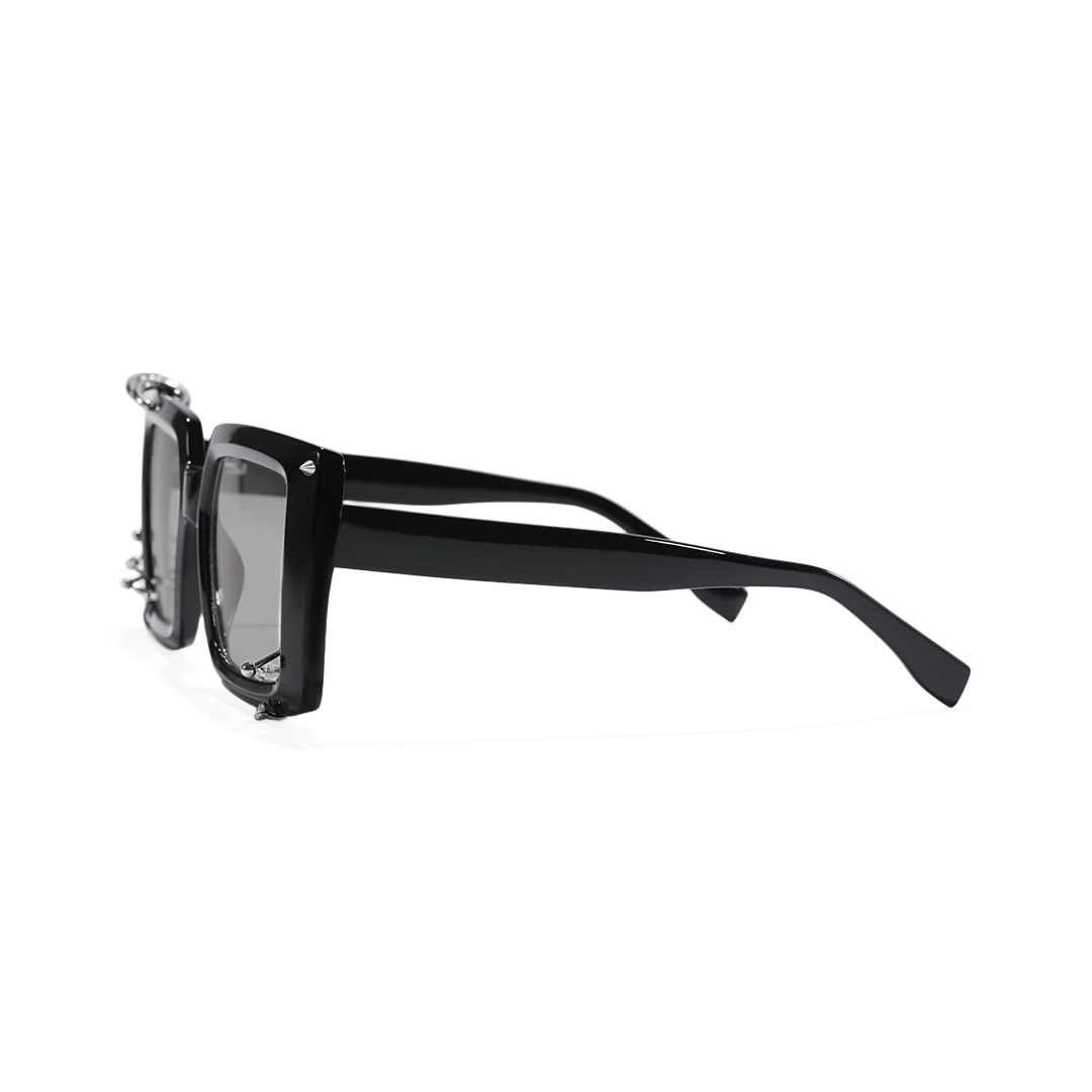 Side view of Corin square tr90 handcrafted polarized sunglasses SR0052509 in black