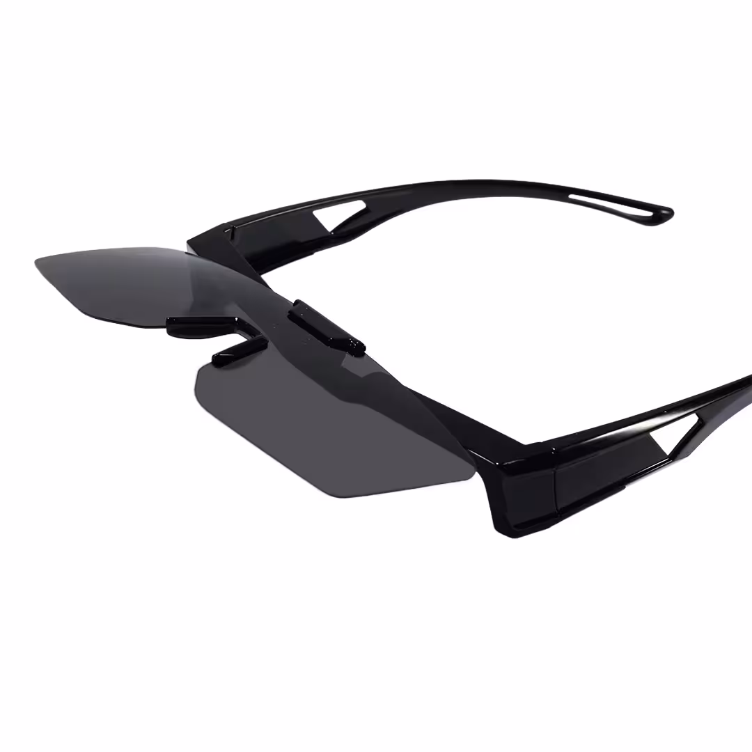Frame detail view of Cyra square tr90 flip-up sunglasses SR0062605 in black