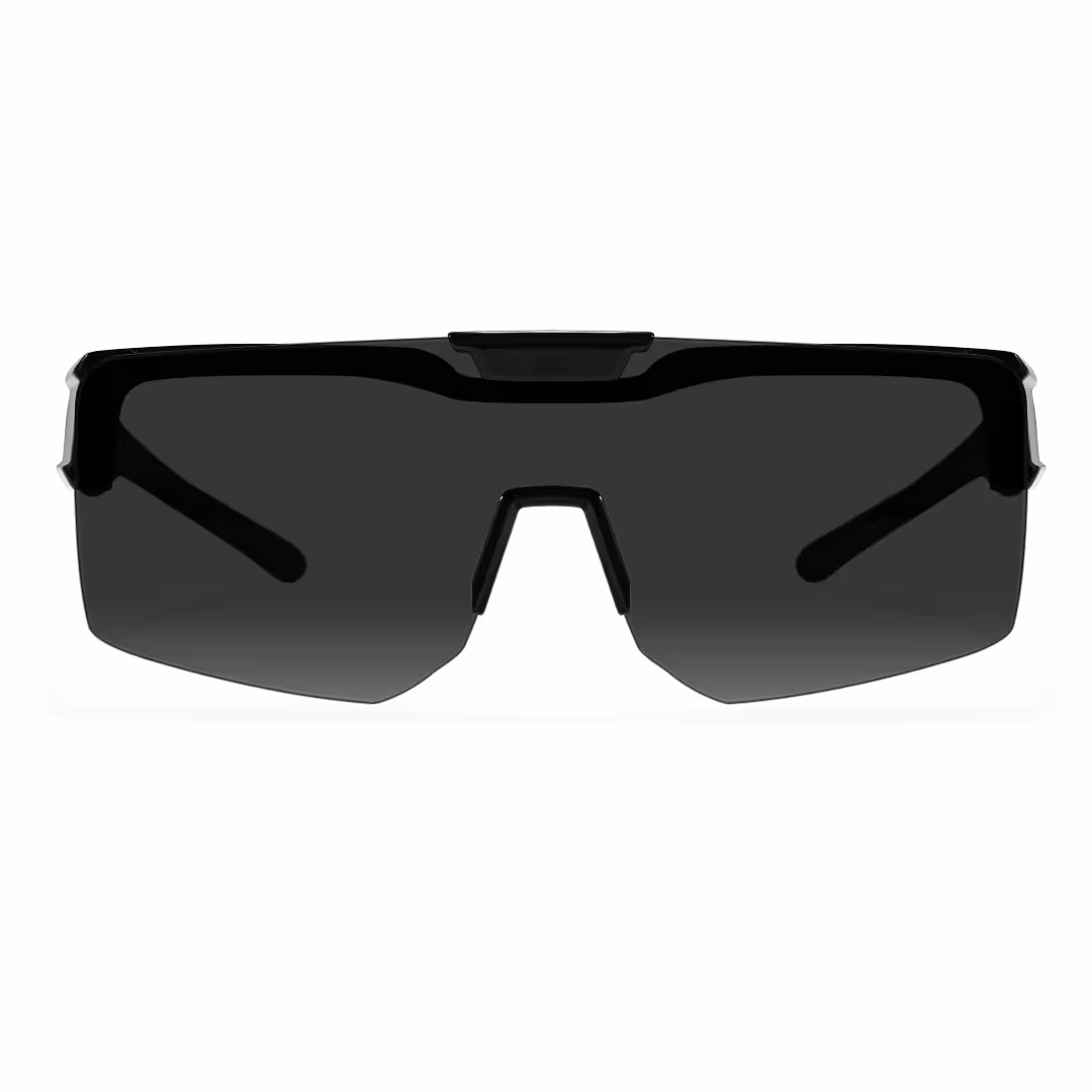 Front view of Cyra square tr90 flip-up sunglasses SR0062605 in black