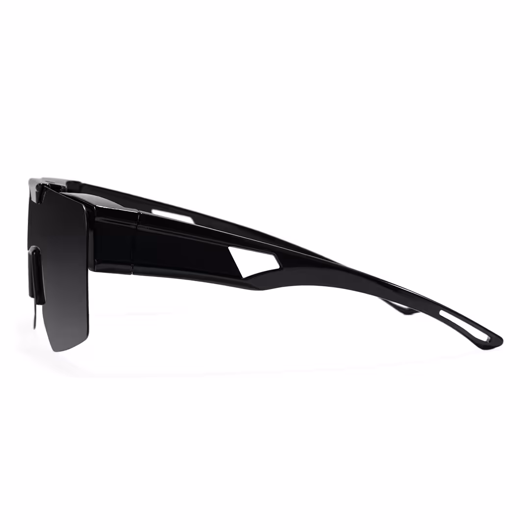 Side view of Cyra square tr90 flip-up sunglasses SR0062605 in black