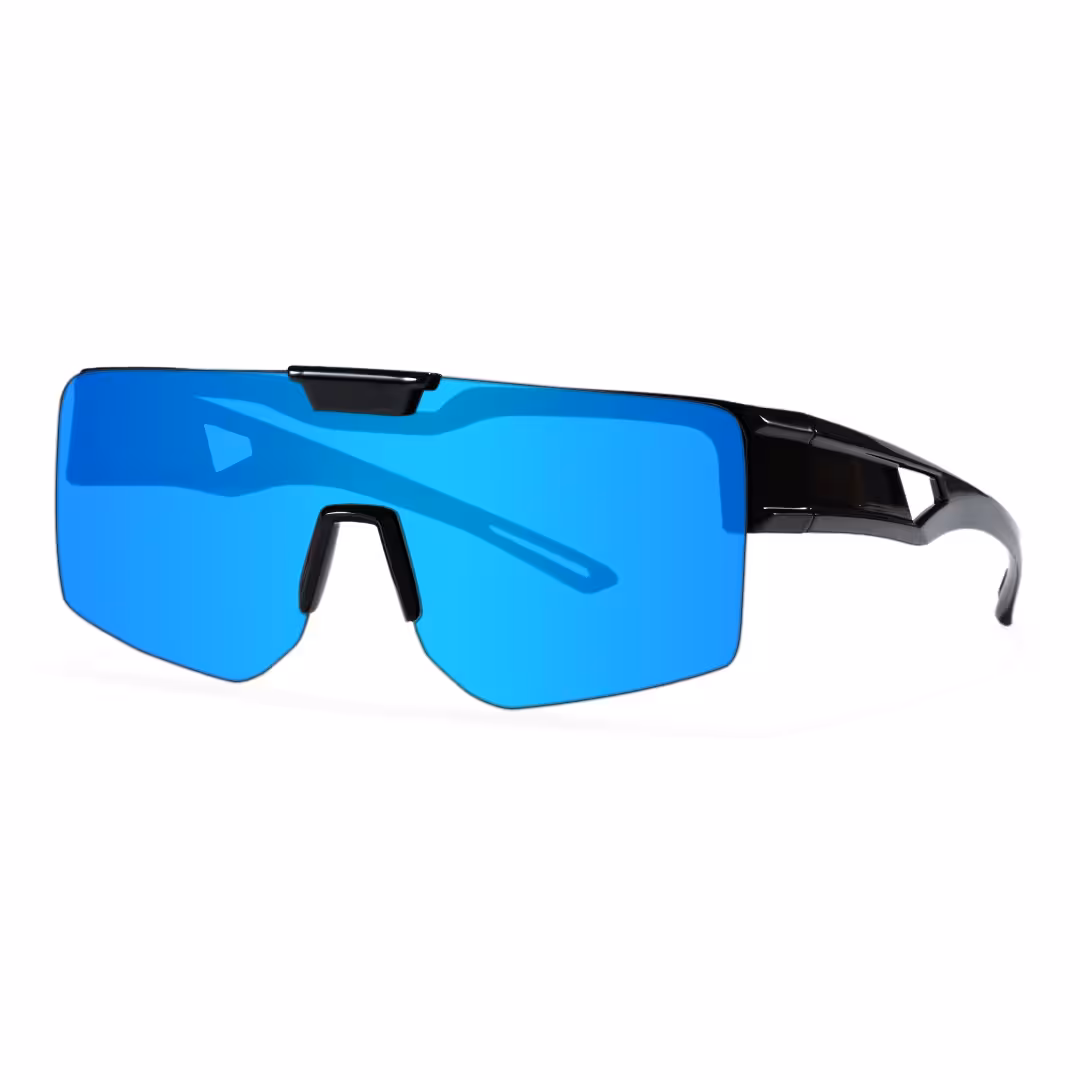 Angle view of Cyra square tr90 flip-up sunglasses SR0062605 in blue