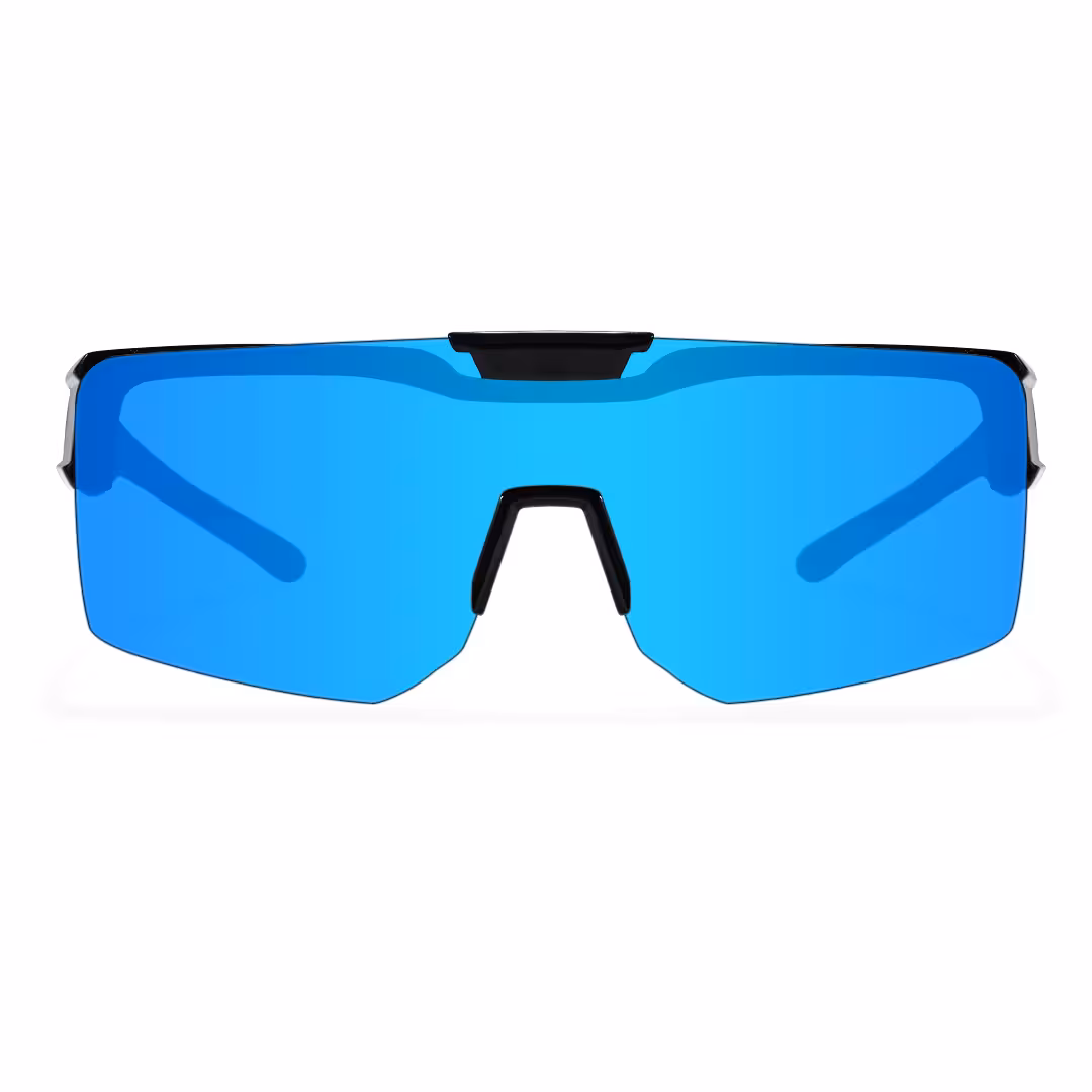 Front view of Cyra square tr90 flip-up sunglasses SR0062605 in blue