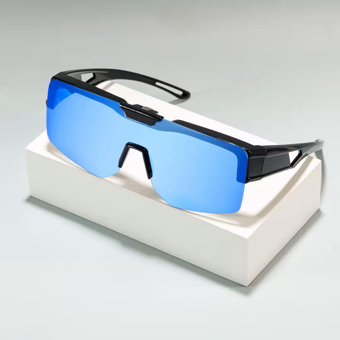 Scene view of Cyra square tr90 flip-up sunglasses SR0062605 in blue