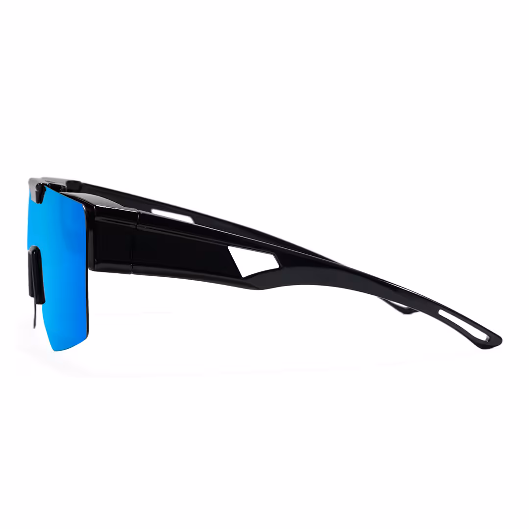 Side view of Cyra square tr90 flip-up sunglasses SR0062605 in blue