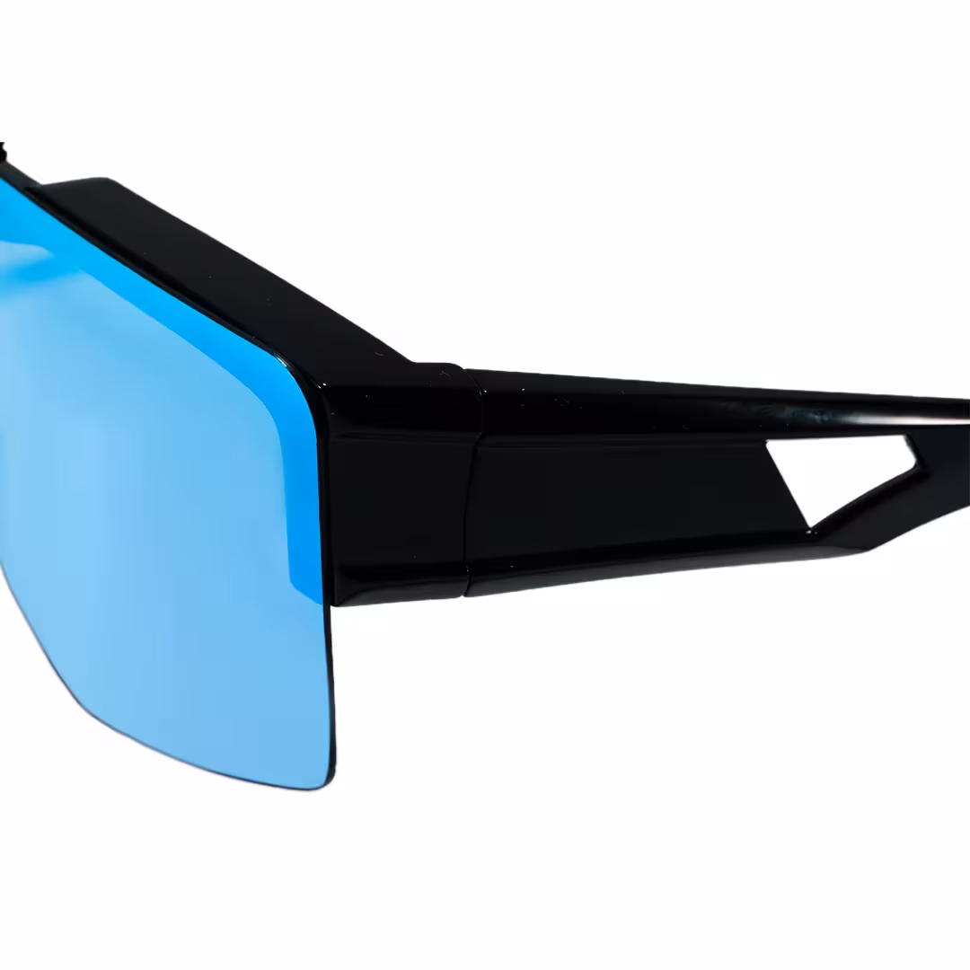 Temple detail of Cyra square tr90 flip-up sunglasses SR0062605 in blue