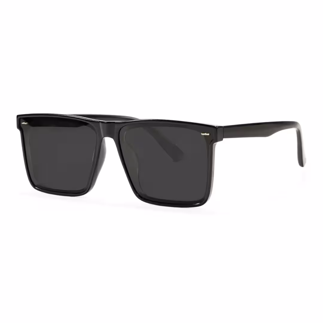 Angle view of Evan square tr90 sunglasses SR0112506 in black