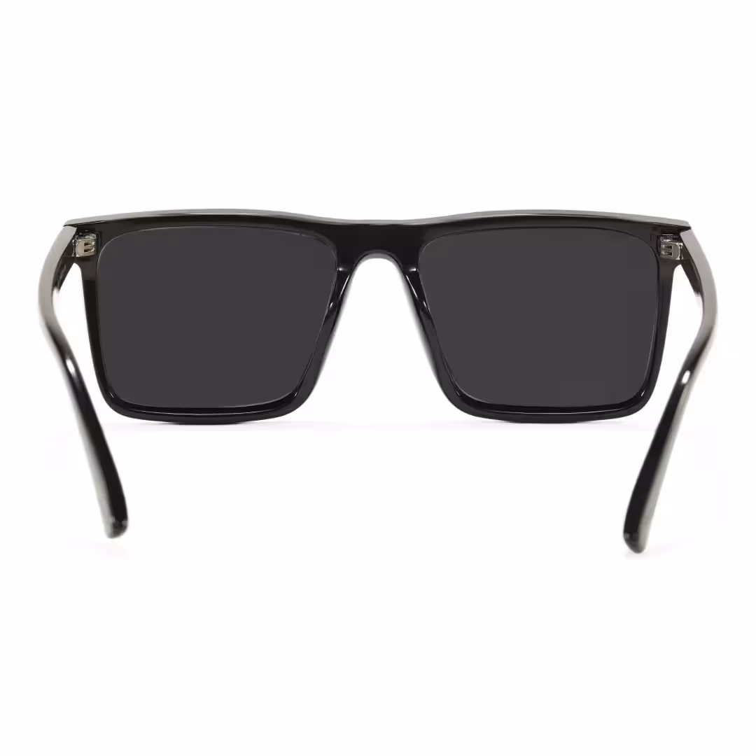 Back view of Evan square tr90 sunglasses SR0112506 in black