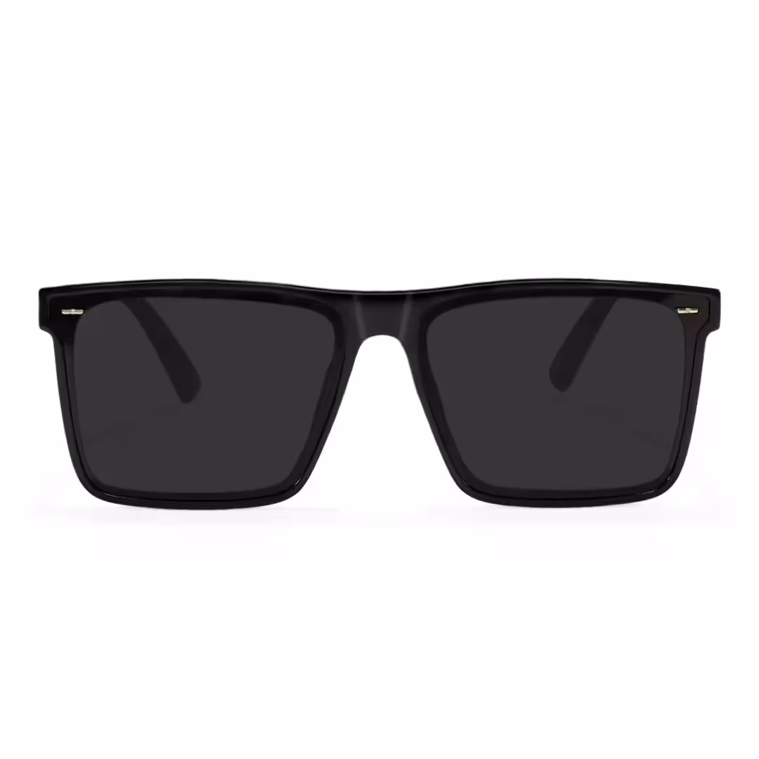 Front view of Evan square tr90 sunglasses SR0112506 in black