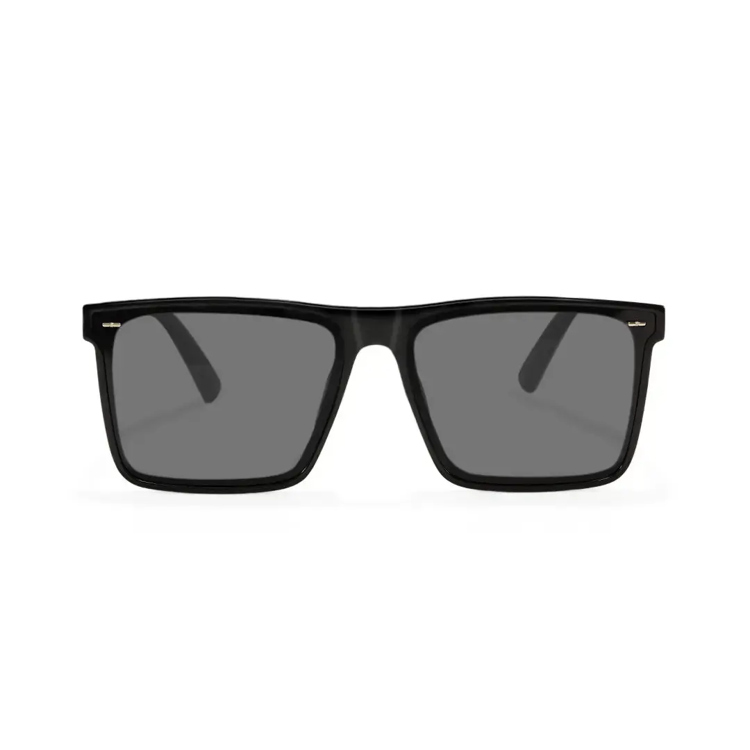 Front view of Evan square tr90 sunglasses SR0112506 in black