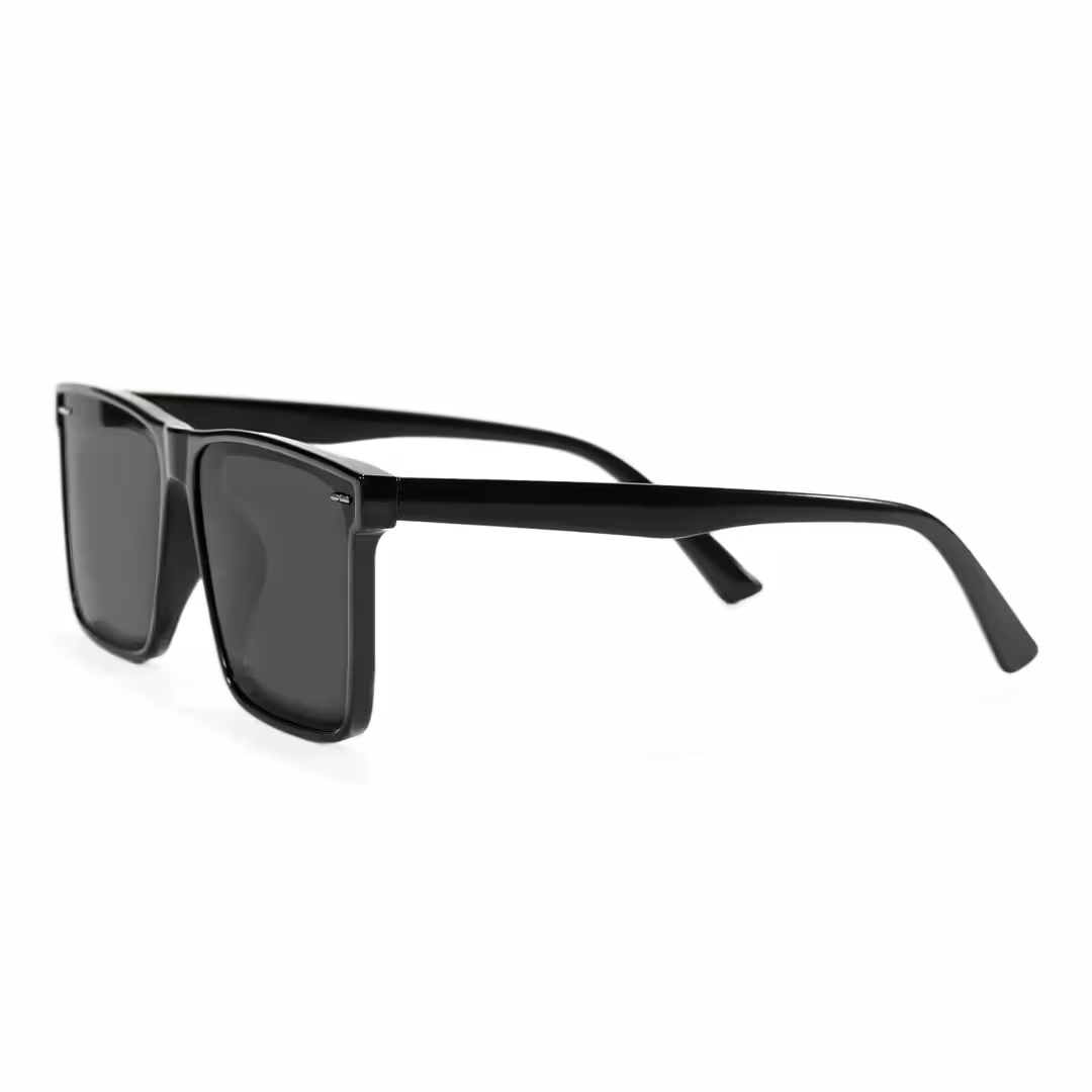 Side view of Evan square tr90 sunglasses SR0112506 in black