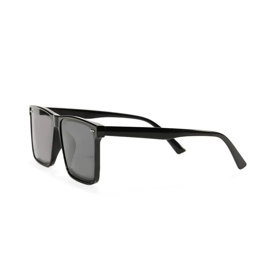 Side view of Evan square tr90 sunglasses SR0112506 in black