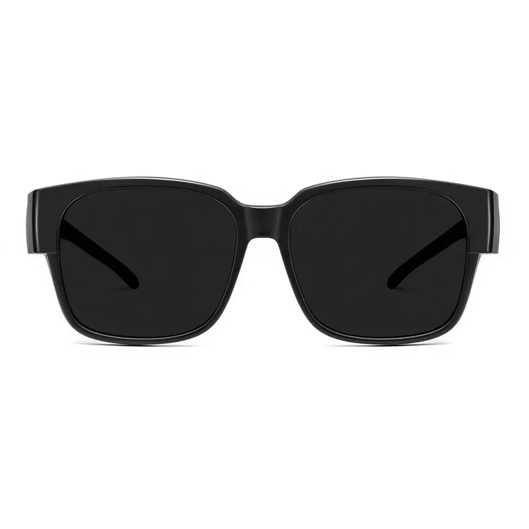 Front view of Bran square tr90 sunglasses SR0152303 in black