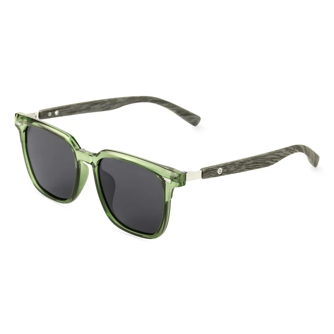 Angle view of Bianca square tr90 sunglasses SR0232410 in green