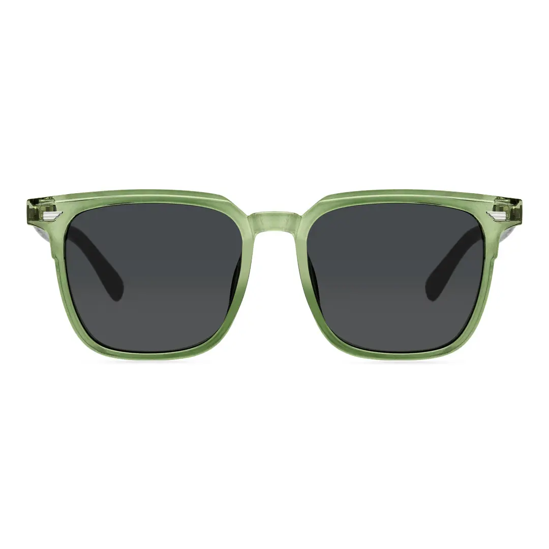 Front view of Bianca square tr90 sunglasses SR0232410 in green